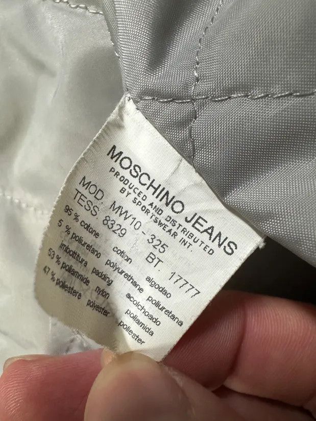 Moschino × Vintage 2000s Moschino Rain Painting Grey Trench Coat Size XS / US 0-2 / IT 36-38 - 10 Thumbnail