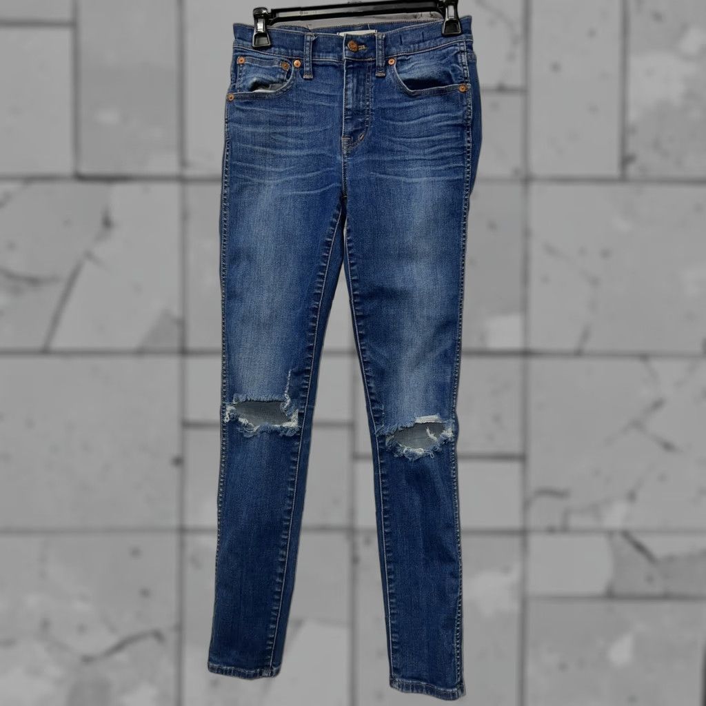 Madewell Madewell Jeans Womens 27 Skinny Distressed 9” High Riser Inseam 28” Blue Size 27" / US 4 / IT 40 - 1 Thumbnail