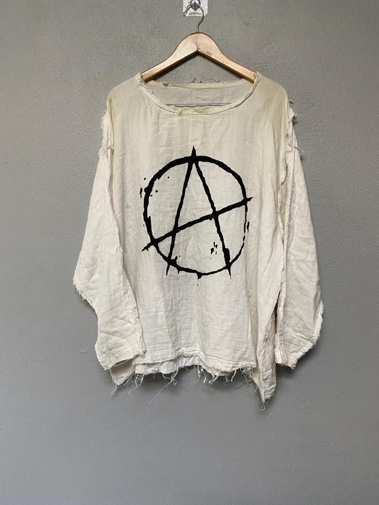 If Six Was Nine Rare anarchy logo japanese brand muslin jacket distressed Size US L / EU 52-54 / 3 - 1 Thumbnail