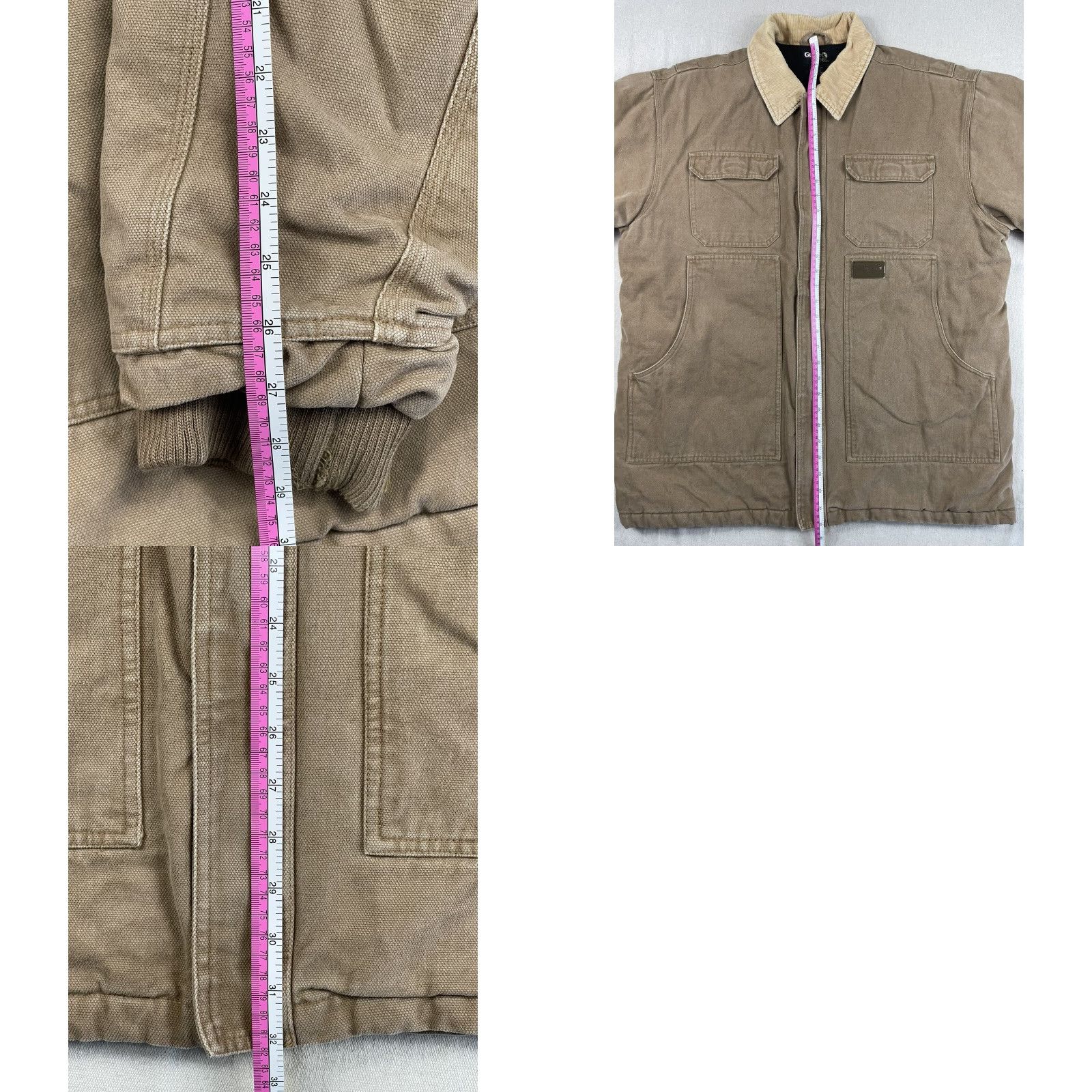 Vintage VINTAGE Guide Series Jacket Coat Lined Quilted Cotton Blend Canvas Zip Heavy Pockets Brown LT Mens Big & Tall Overcoat Standard Zip Size US L / EU 52-54 / 3 - 8 Thumbnail