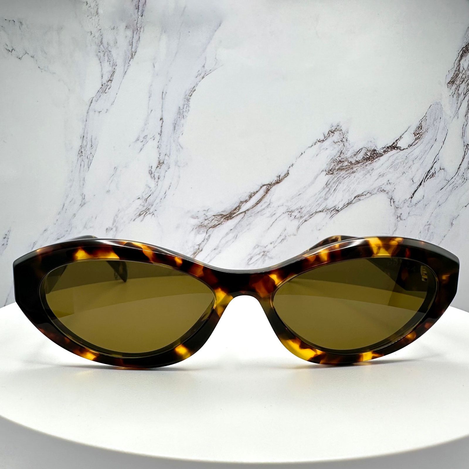 Prada PRADA New Sunglasses Symbole Logo Brown Tortoise Cat Eye Size ONE SIZE - 2 Thumbnail