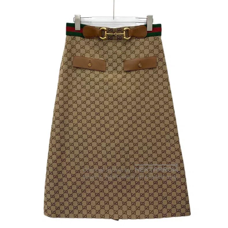 Gucci Gucci Dark brown logo jacquard full print cotton casual ha Size 28" / US 6 / IT 42 - 1 Thumbnail