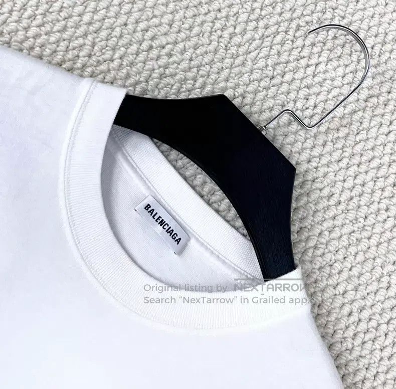 Balenciaga Balenciaga White short-sleeve with lettering logo Size US M / EU 48-50 / 2 - 2 Thumbnail