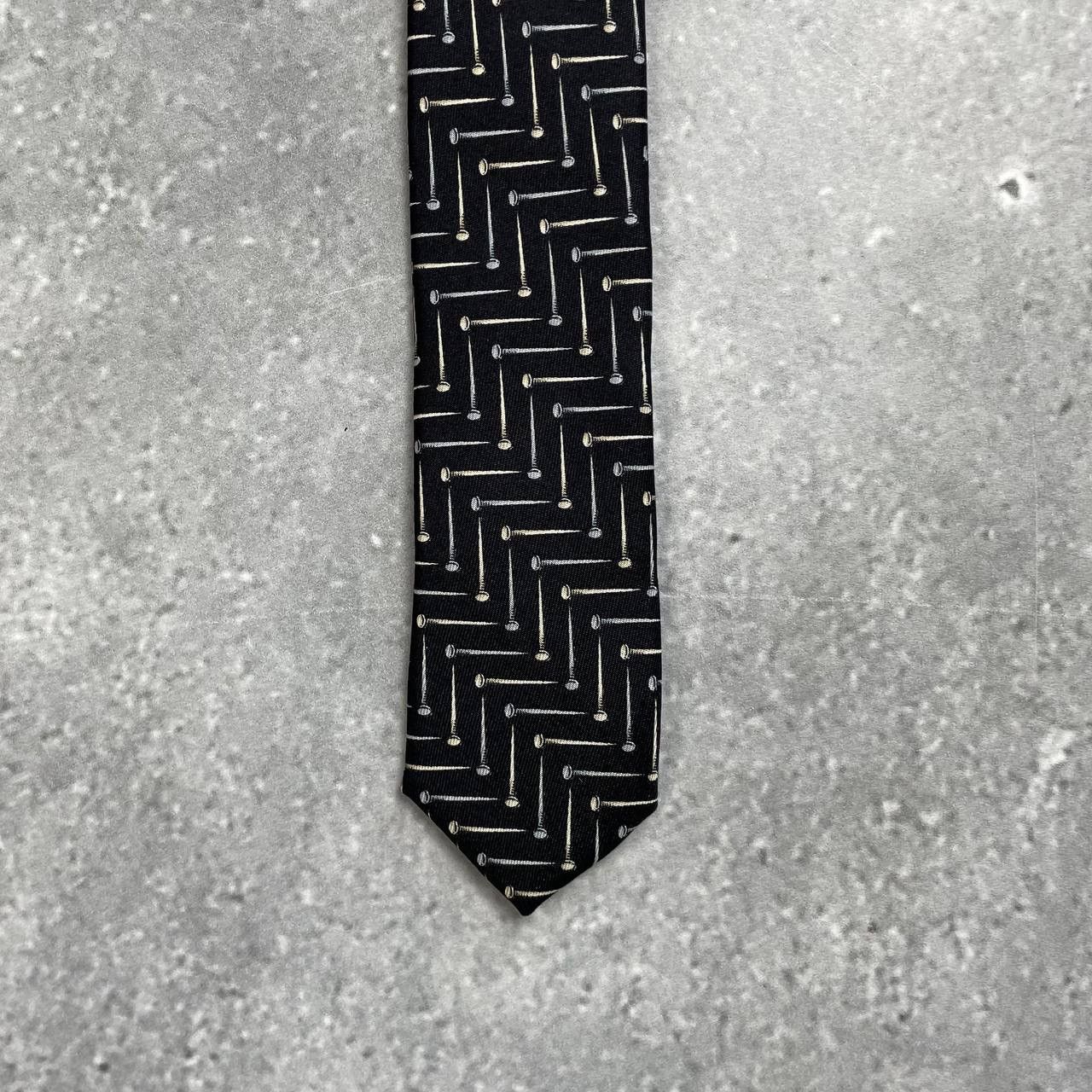 Designer × Gianfranco Ferre × Vintage Vintage Gianfranco Ferre Studio Nails Print Silk Tie Size ONE SIZE - 15 Thumbnail