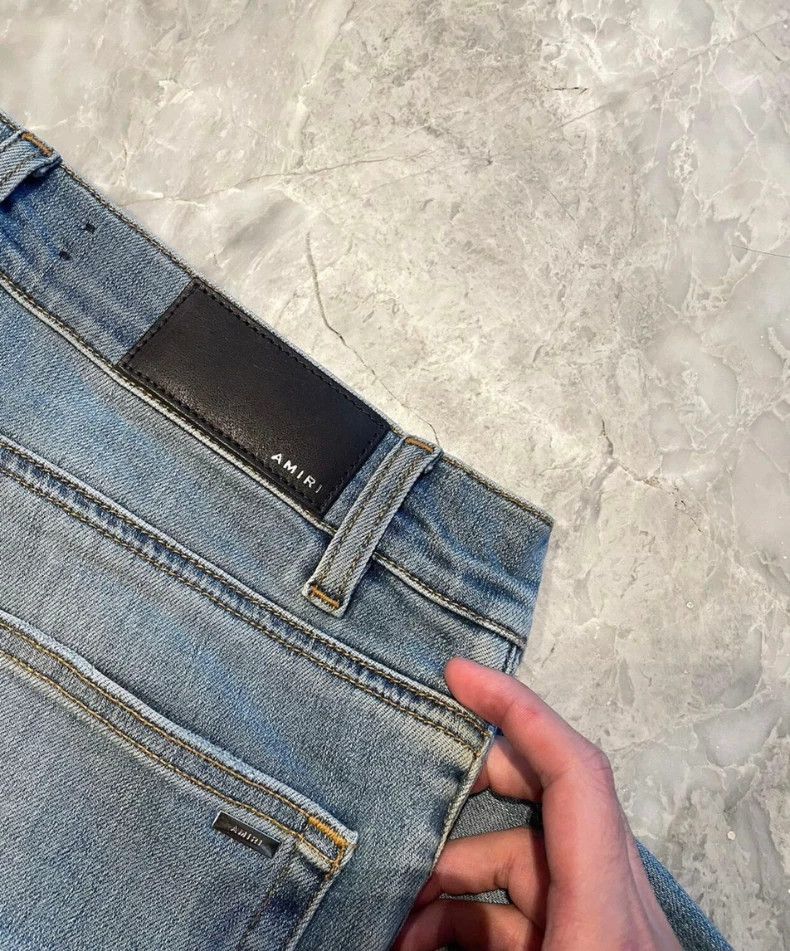 Amiri Amiri velvet art patched limited blue denim Size US 31 - 3 Thumbnail