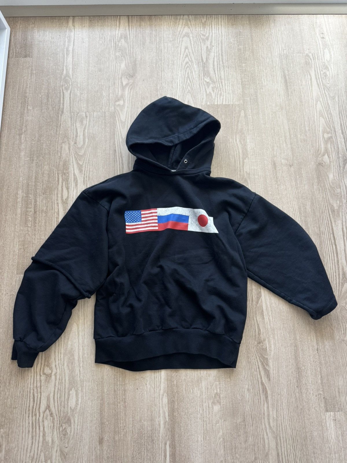 Gosha Rubchinskiy Flag Hoodie Black