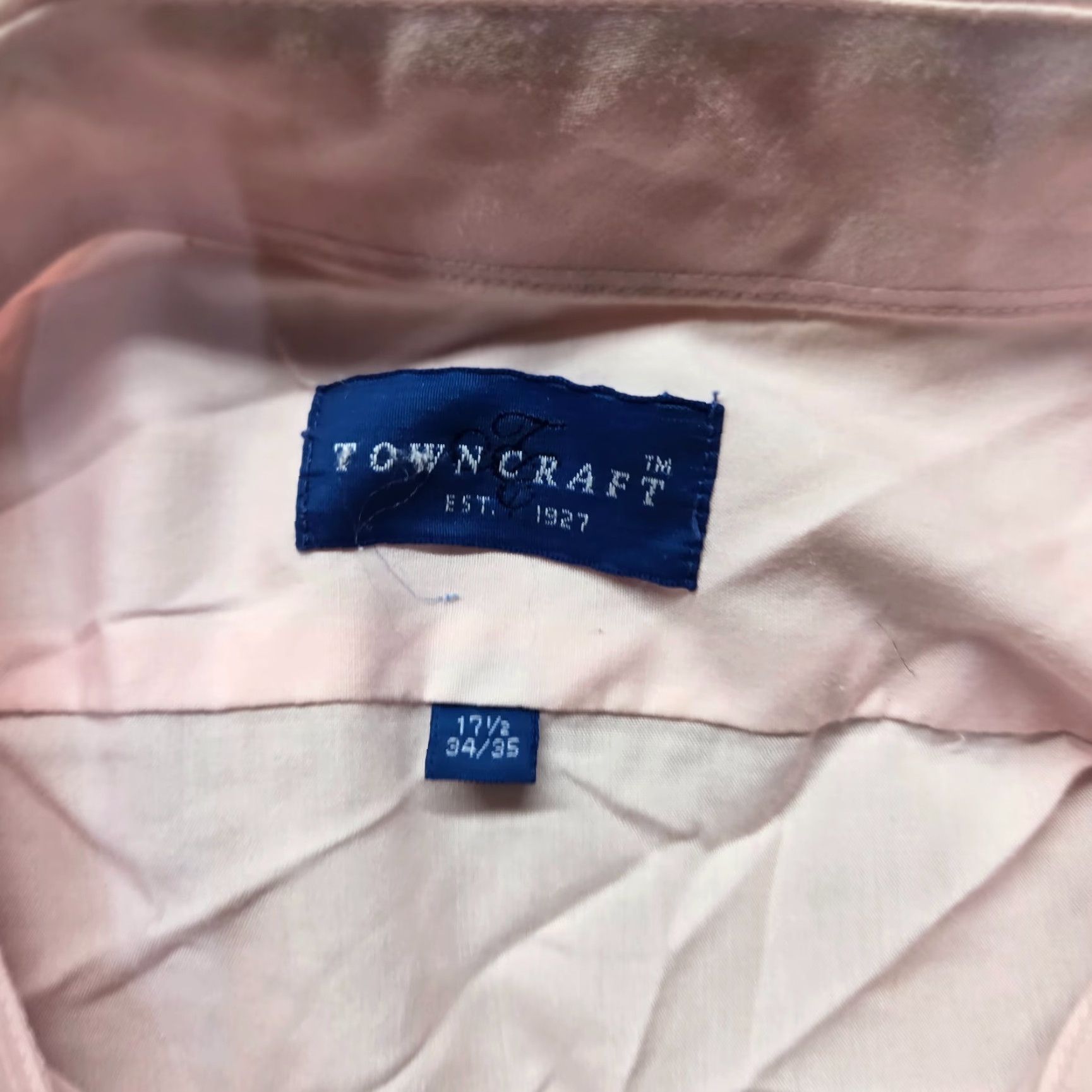 Vintage TownCraft Shirt Button-Down Adult Men 17.5 Pink Cotton Blend Long Sleeve 34/35 Casual 90s? Size US XXL / EU 58 / 5 - 3 Thumbnail