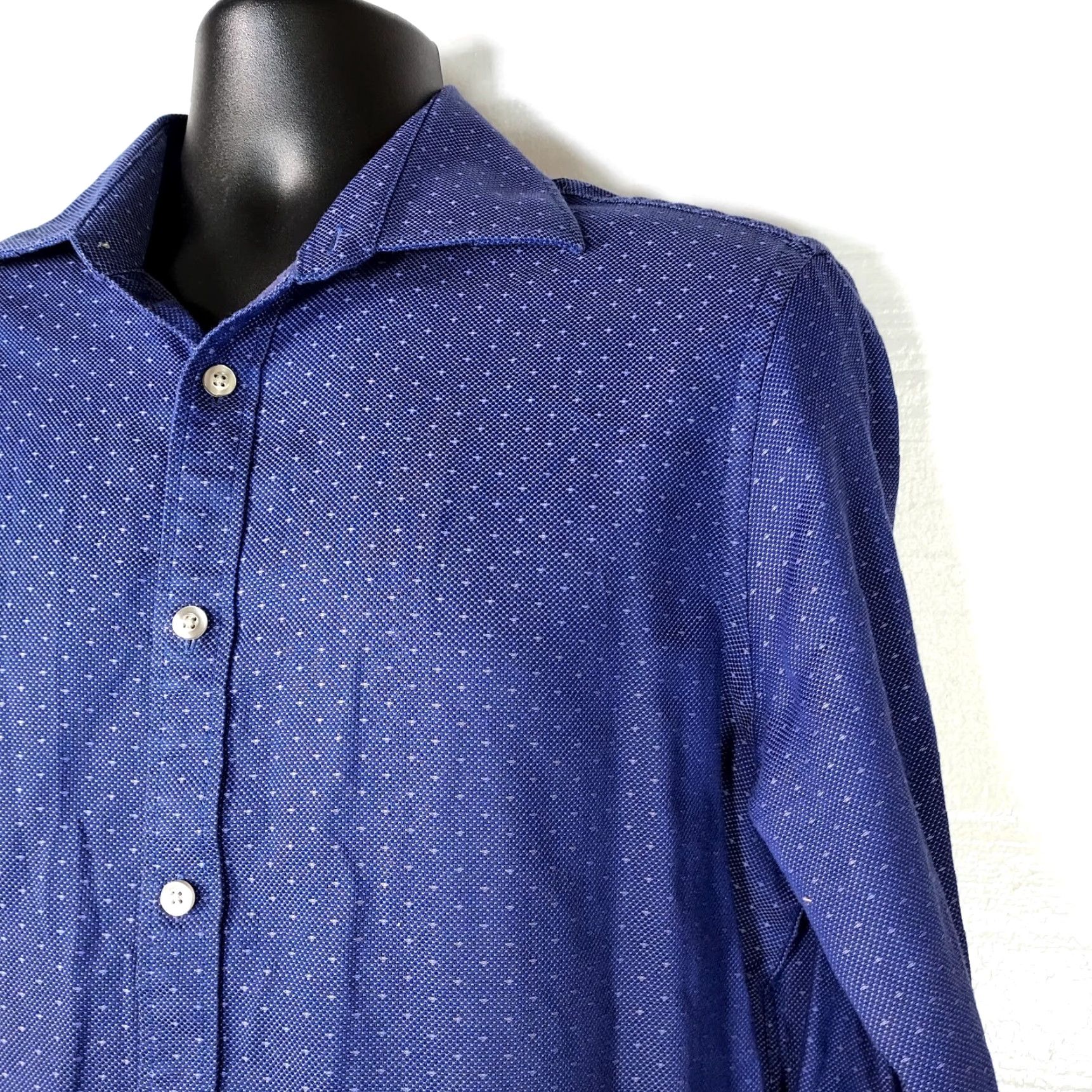 Vintage Michael Kors Mens 16 32/33 Slim Fit Long Sleeve Button Up Shirt Purple Diamond Dress Shirt Mens Slim Purple Diamond Size US L / EU 52-54 / 3 - 2 Thumbnail