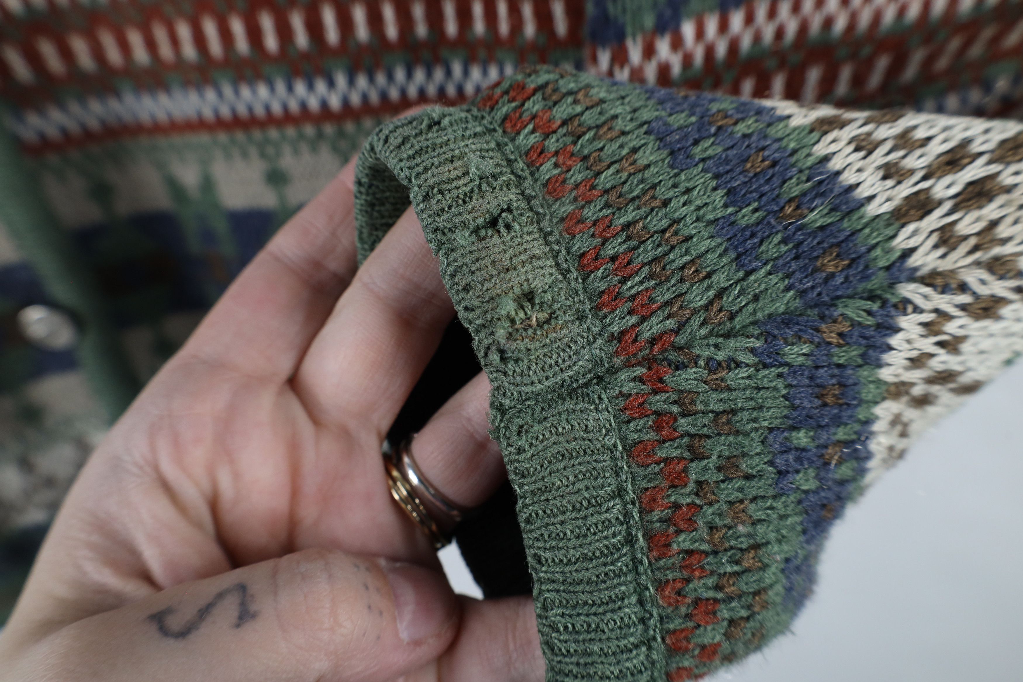 Vintage Vintage 90s Streetwear Fair Isle Knit Cardigan Sweater Size M / US 6-8 / IT 42-44 - 4 Thumbnail