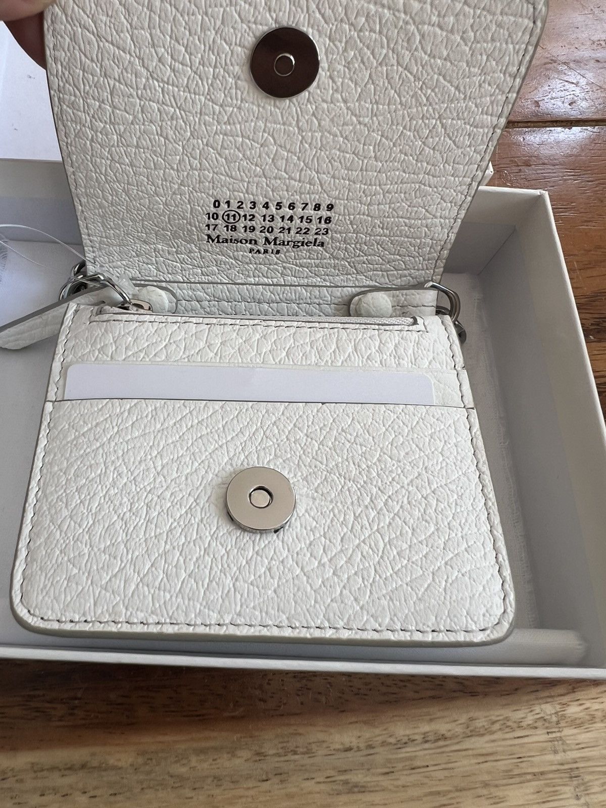 Maison Margiela Maison Margiela Four Stitches leather chain wallet White Size ONE SIZE - 5 Thumbnail