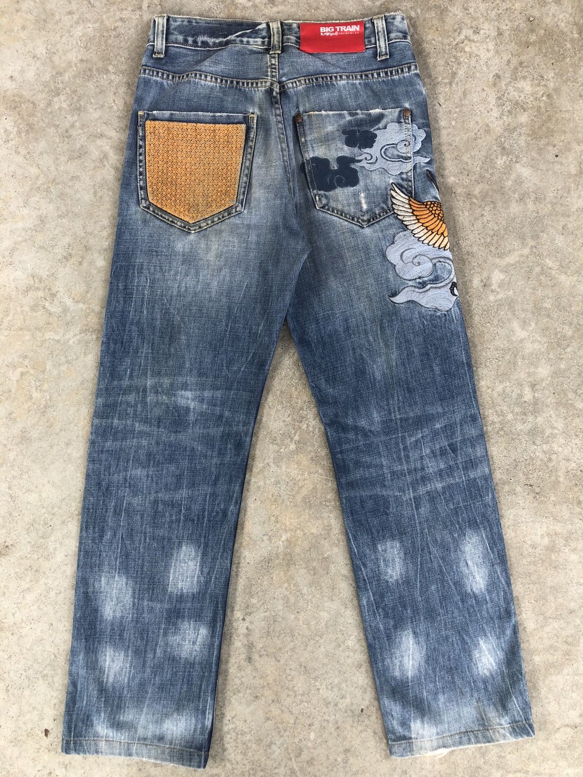 Japanese Brand Japanese Big Train Embroidered Jeans Distressed Jeans Size US 29 - 2 Thumbnail