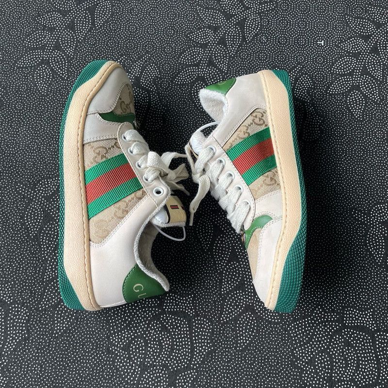 Gucci Gucci Screener Leather Kids' Sneakers in Green - Size US 5 / EU 37 - 7 Thumbnail