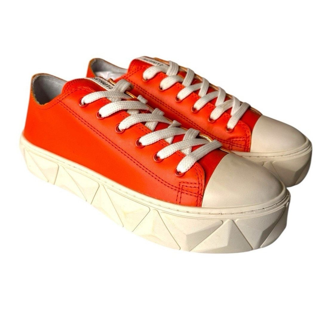 SCHUTZ Schutz NEW Leather Lace Up Sneakers Energy Gianni Orange Size US 8.5 / IT 38.5 - 1 Thumbnail
