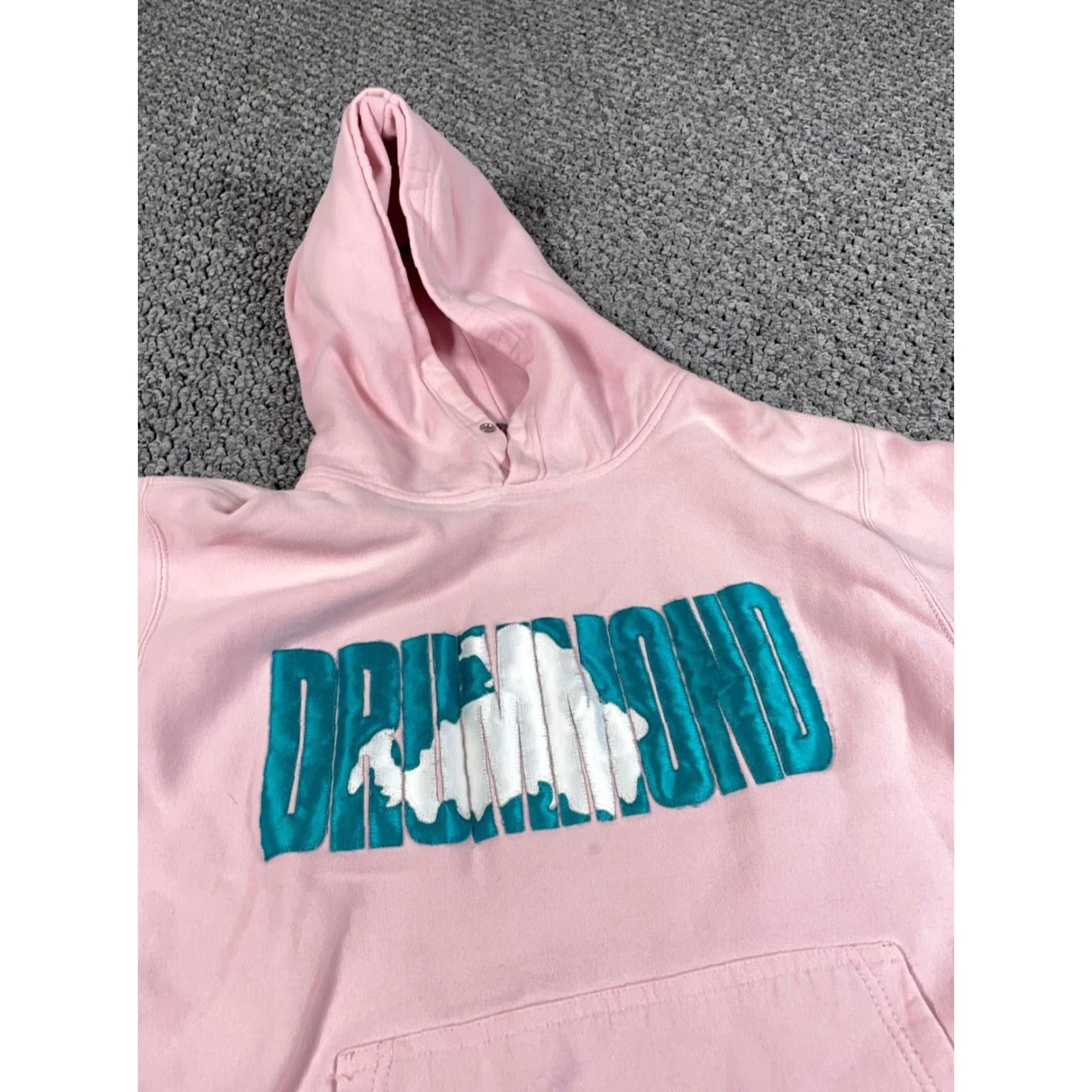 Etro VINTAGE Drummond Island Michigan Hoodie Sweatshirt - MV Sport - Hoodie - Adult Large - Pink - Embroidered - 90s Retro Hipster City Graphic Print Mens Size US L / EU 52-54 / 3 - 7 Thumbnail