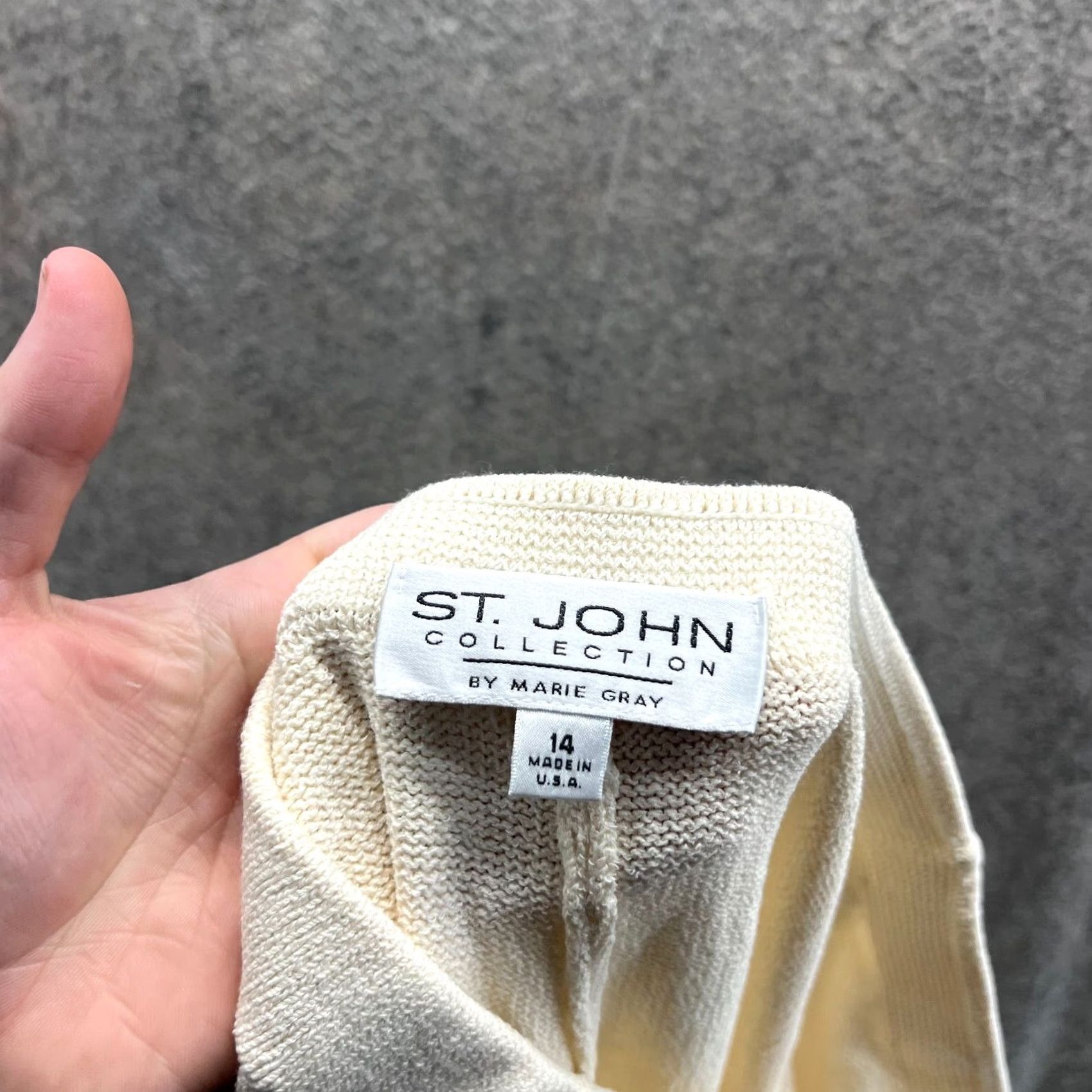Vintage VINTAGE St John Dress Pants Womens 14 Beige Elastic Waist Fleece High Rise Straight US 26 In Inseam Mens? Size 36" / US 14 / IT 50 - 3 Thumbnail