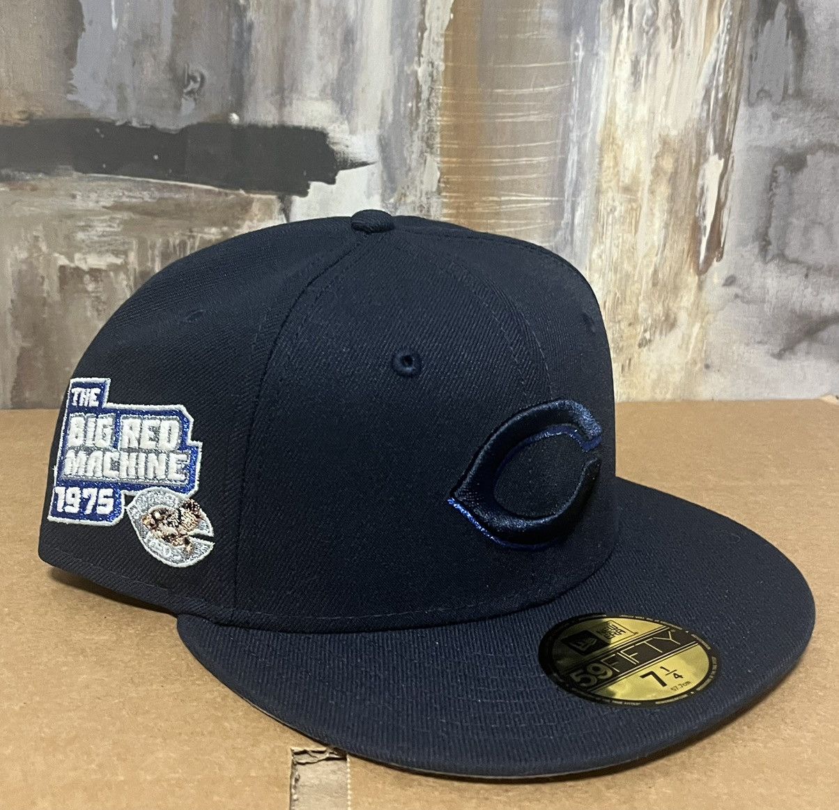 image of Hat Club x New Era 7 1/4 Rushmore Pvtchwork Tvb "blue Machine" Cincinnati Red, Men's
