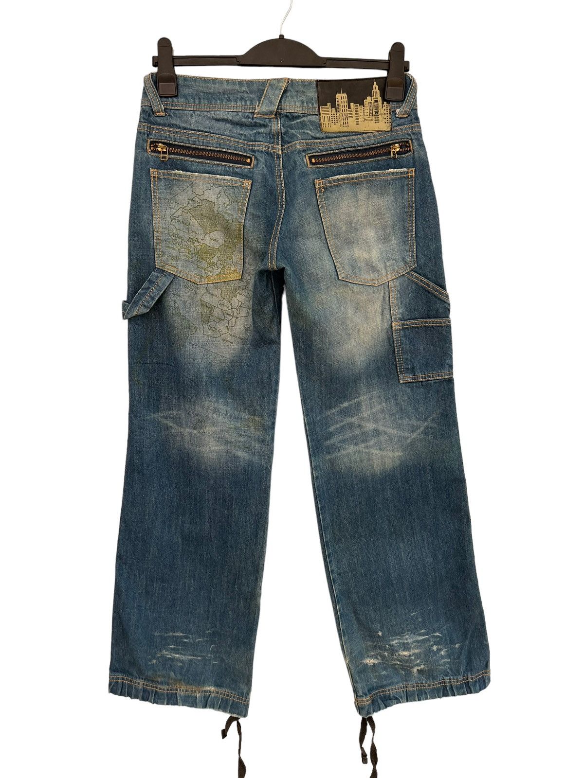 Vintage Vintage LB-03 Japan Dirty Muddy Denim Wide Leg Jeans Size US 30 / EU 46 - 15 Thumbnail