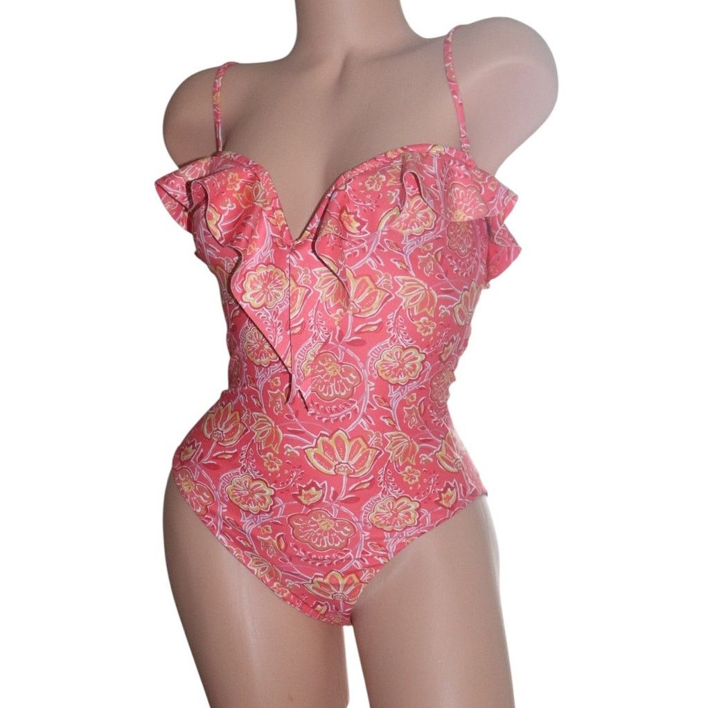 Ramy Brook Ramy Brook Sorrento Ruffled Printed Swimsuit Size XS Size XS / US 0-2 / IT 36-38 - 1 Thumbnail