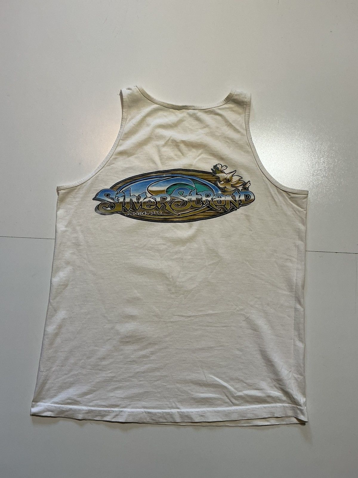 Vintage Vintage Silver Strand Surfboard Surf Hibiscus Tank Top Shirt Size US S / EU 44-46 / 1 - 1 Thumbnail