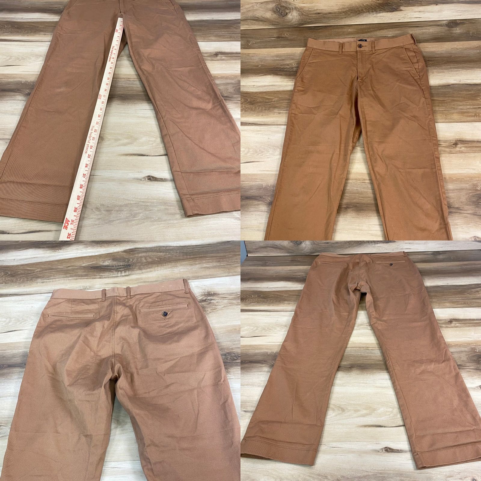 J.Crew J.Crew Chino Pants Mens 33x32 Flex Straight Fit Brown Casual Workwear Chino Regular 33 Mens Brown Straight Fit Size US 33 - 8 Thumbnail