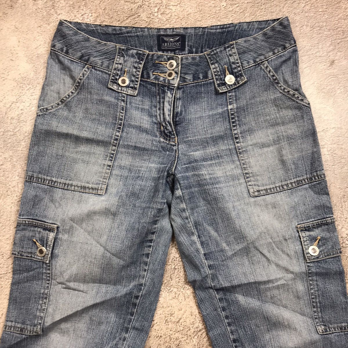 Vintage Y2K Baggy Distressed Cargo Pants Faded Blue Skate Graphic 28 Size 28" / US 6 / IT 42 - 5 Thumbnail