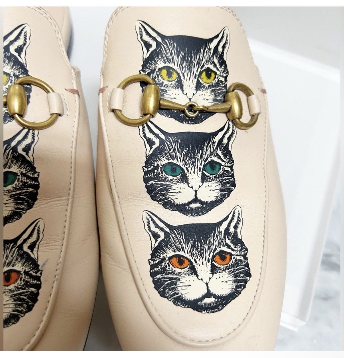 Gucci Authentic Gucci Cat Horsebit Leather Princeton Mules Size US 7 / IT 37 - 8 Thumbnail