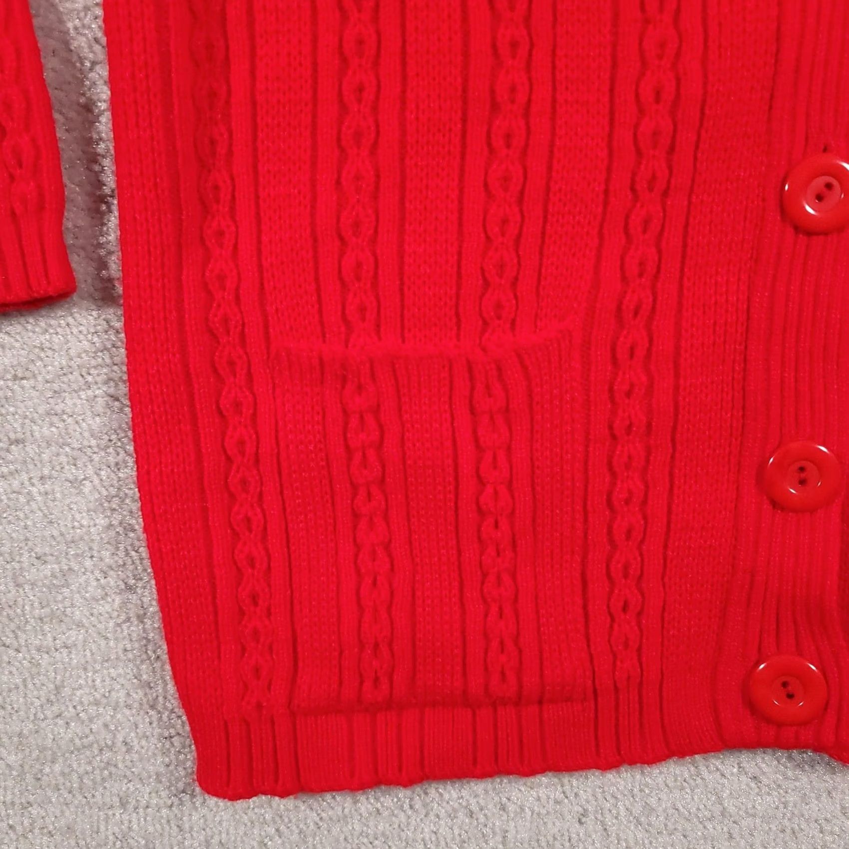 Vintage VINTAGE Nan Dorsey Sweater Cardigan Women's XL Red Knit Pockets USA 80s Size XL / US 12-14 / IT 48-50 - 5 Thumbnail