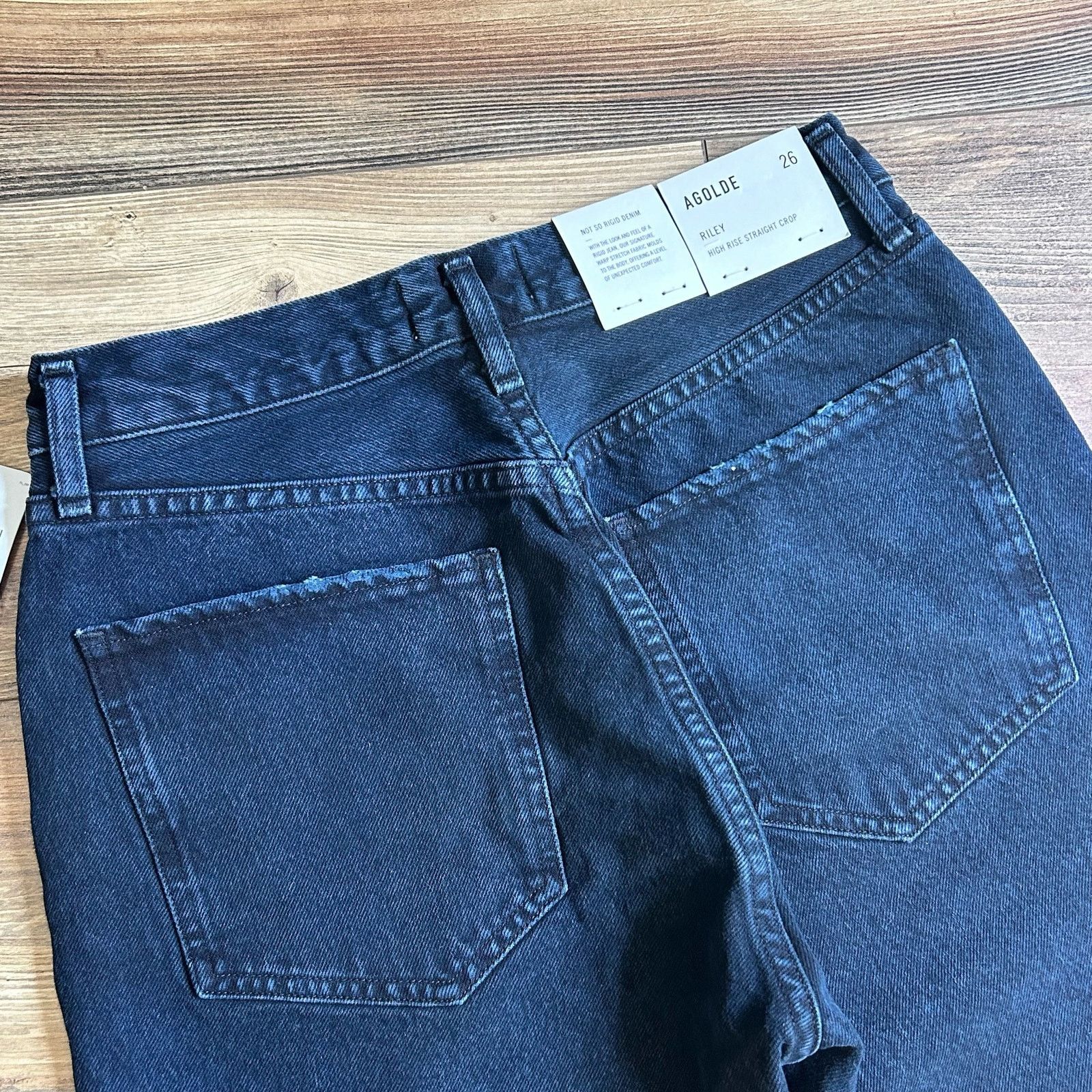 Agolde Agolde Jeans High Rise Straight Crop NWT Dark Distressed 26 Size 26" / US 2 / IT 38 - 7 Thumbnail