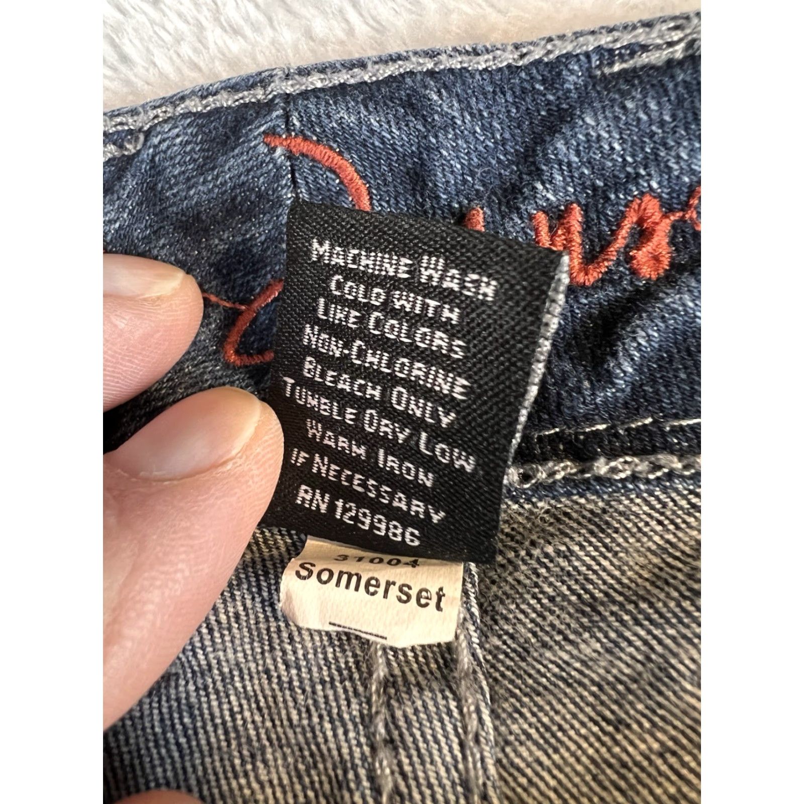 Vintage Ariya Somerset Jeans Western Rock Embroidered Slim Straight Blue Dark Wash Womens 5/6 Jeans Size 27" / US 4 / IT 40 - 3 Thumbnail