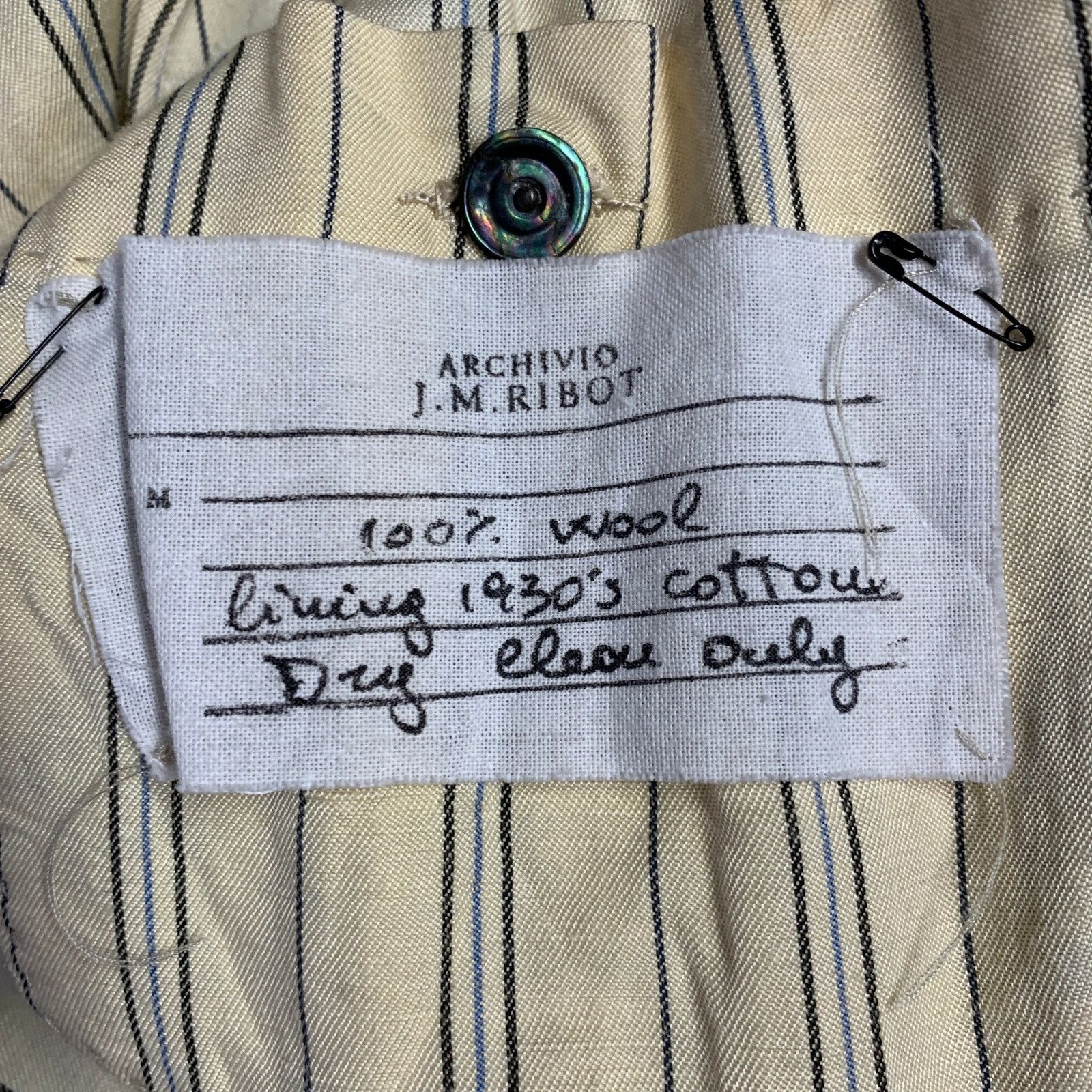 Archivio J.M. Ribot M Black Wool Twill Single Breasted Buttoned Jacket Size US M / EU 48-50 / 2 - 7 Thumbnail