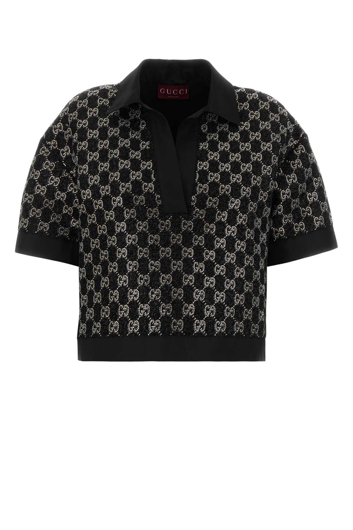 Gucci Black Boucle Polo Shirt Size M / US 6-8 / IT 42-44 - 1 Thumbnail