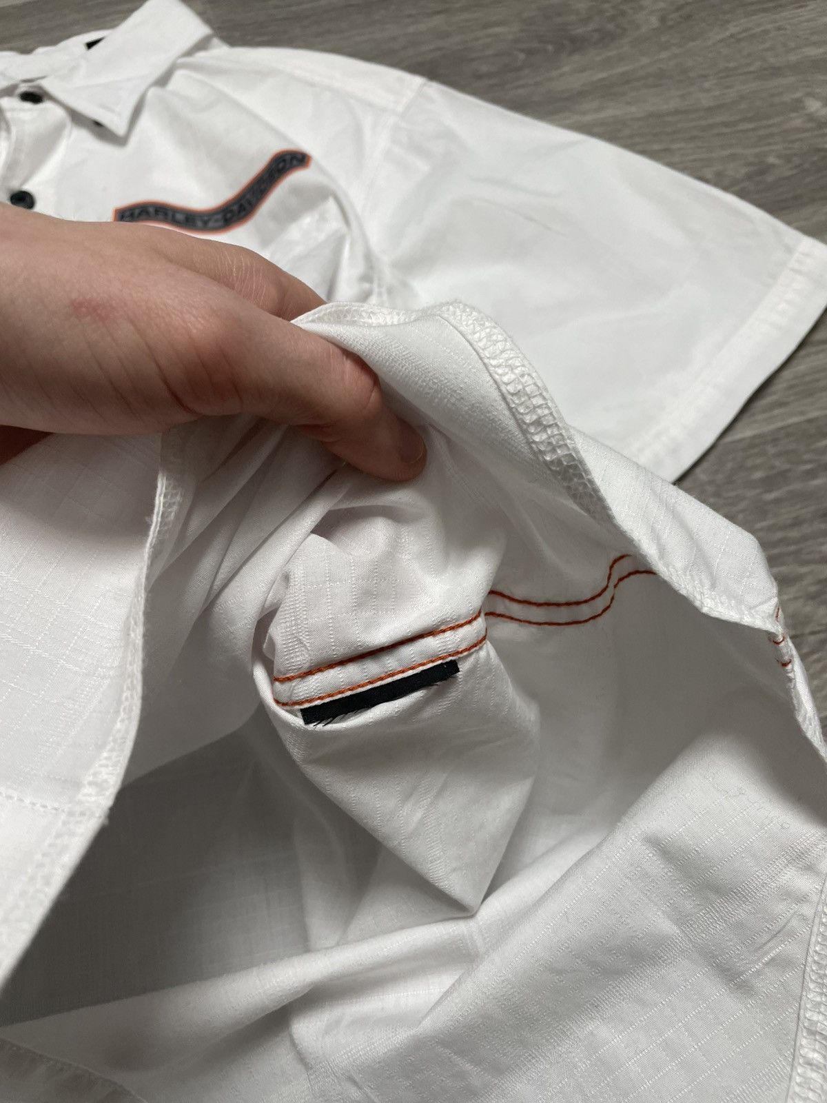 Harley Davidson Vintage Harley Davidson White Short Sleeve Shirt Button Up Size US L / EU 52-54 / 3 - 14 Thumbnail