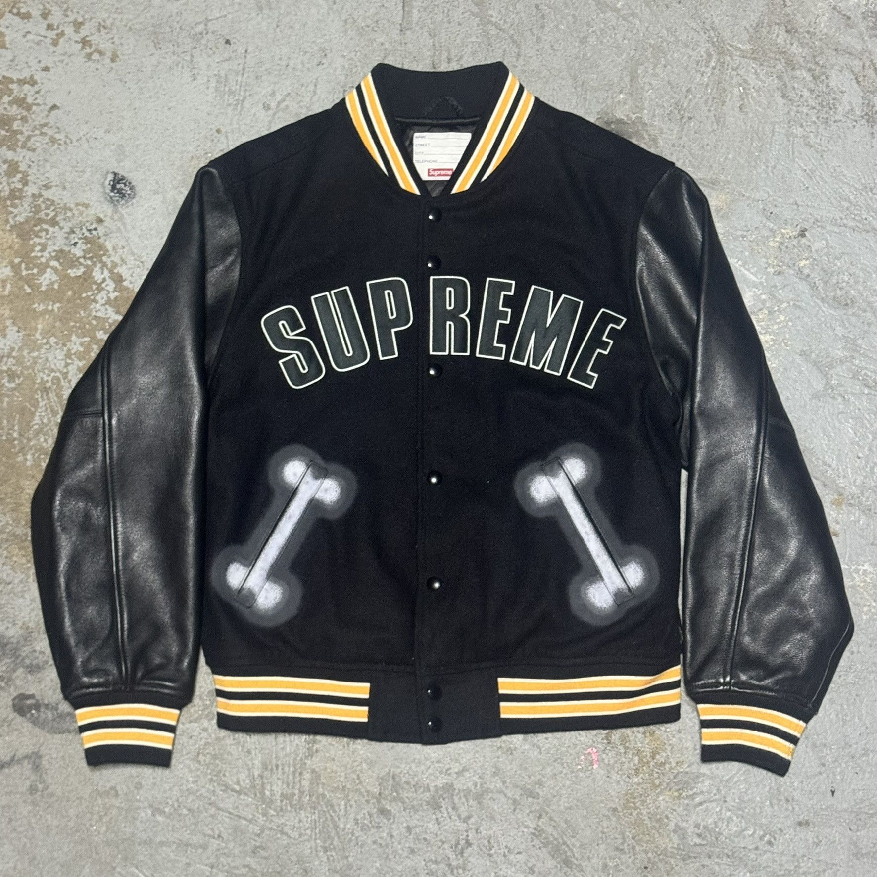 Supreme Bone Varsity Jacket | Grailed