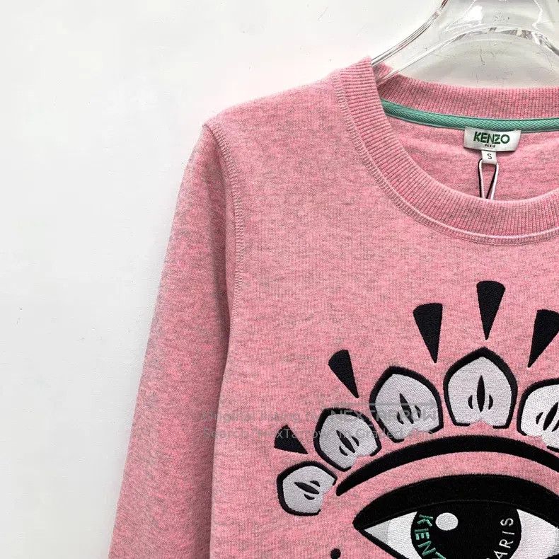 Kenzo Kenzo Pink Logo Eye Embroidered Round Neck Long Sleeve Swe Size S / US 4 / IT 40 - 3 Thumbnail