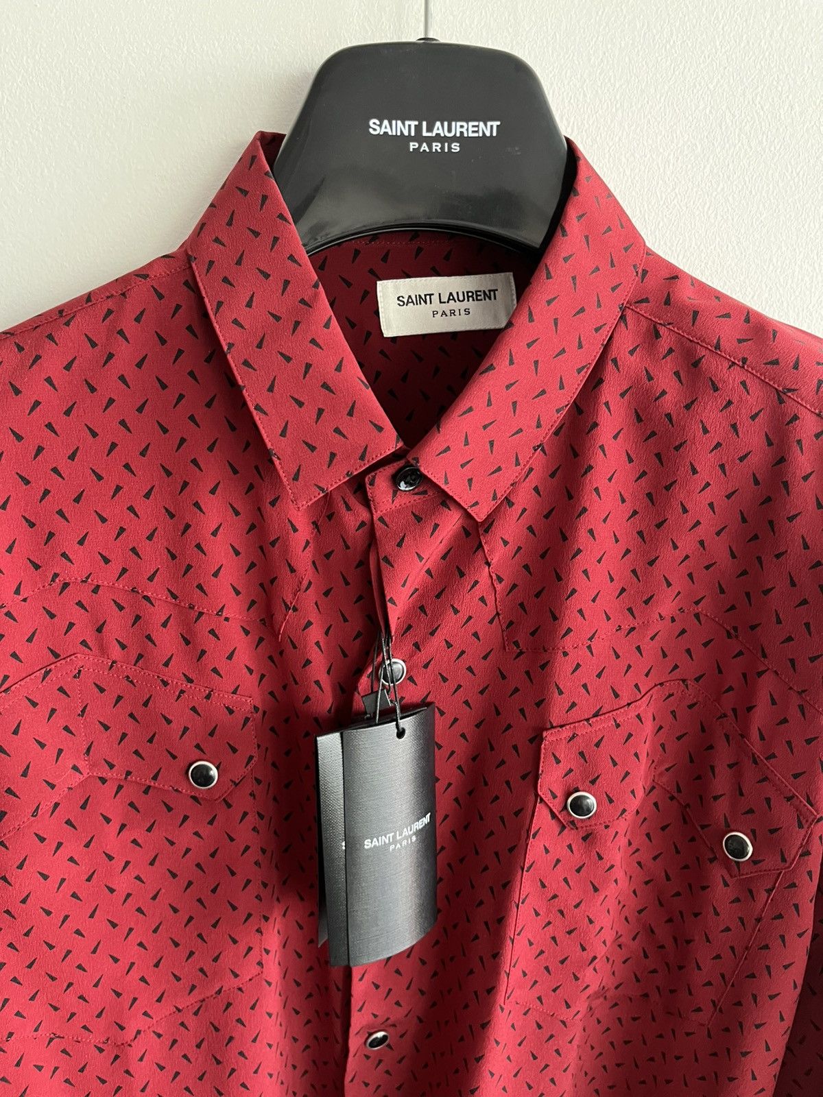 Hedi Slimane × Saint Laurent Paris × Yves Saint Laurent Saint Laurent Runway $1,300 Pure Silk Chemise CDC Shirt Size US L / EU 52-54 / 3 - 15 Thumbnail
