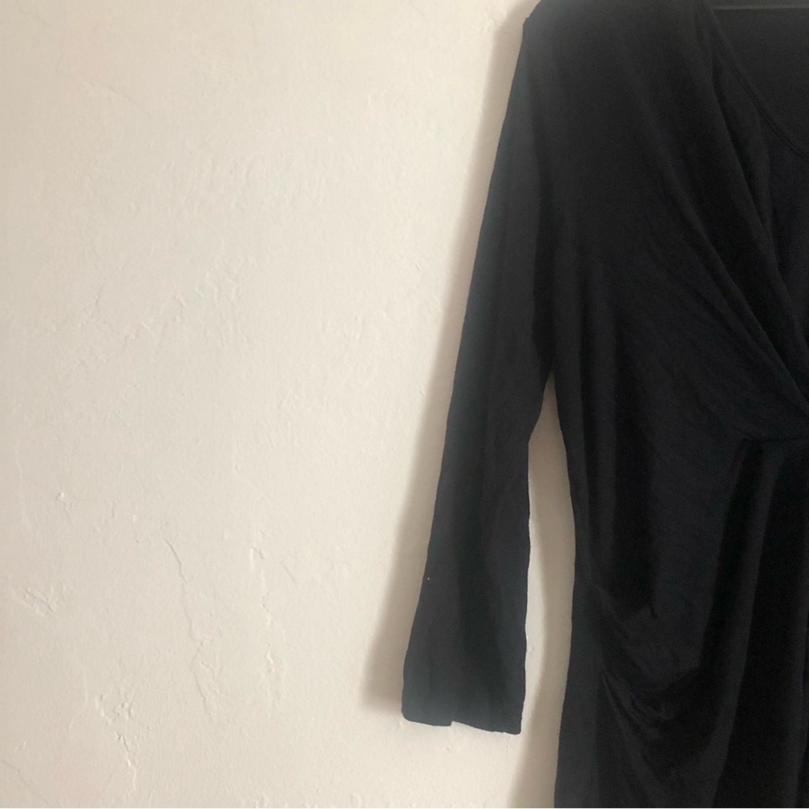 Harve Benard Harve Benard V-Neck 3/4 Sleeve Gathered Tunic Sweater Top Size M / US 6-8 / IT 42-44 - 2 Thumbnail