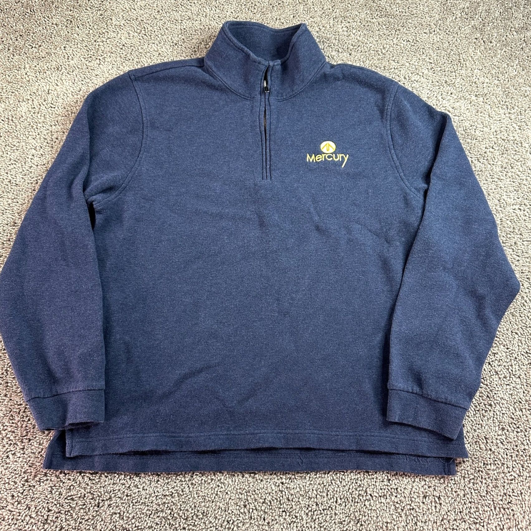 Vintage L.L. Bean Sweater Mens XL Blue Cotton Long Sleeve 1/4 Zip Pullover Size US XL / EU 56 / 4 - 2 Thumbnail