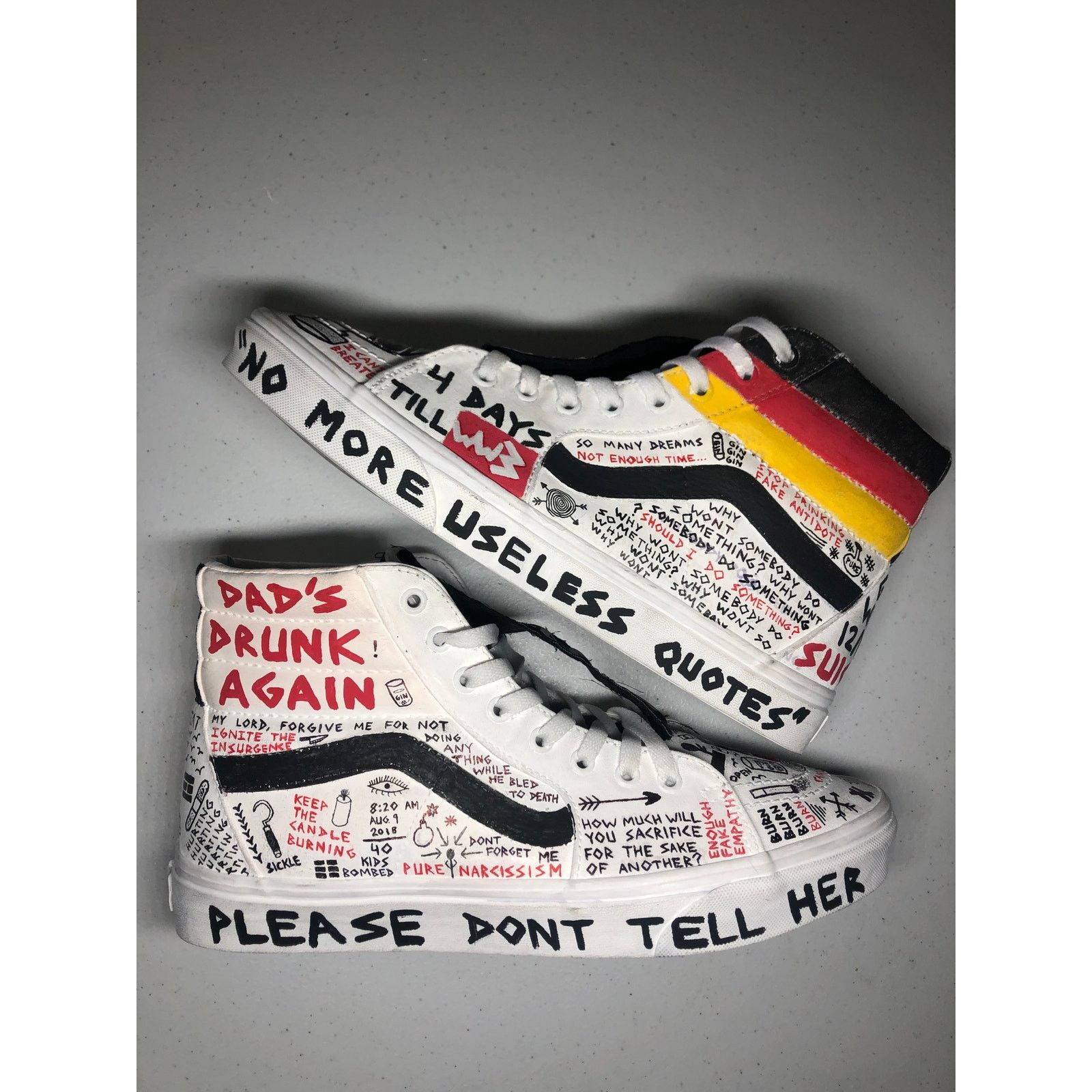 Vans Custom Hand Painted Vans Sk8-High, Size 11.5 Size US 11.5 / EU 44-45 - 1 Thumbnail