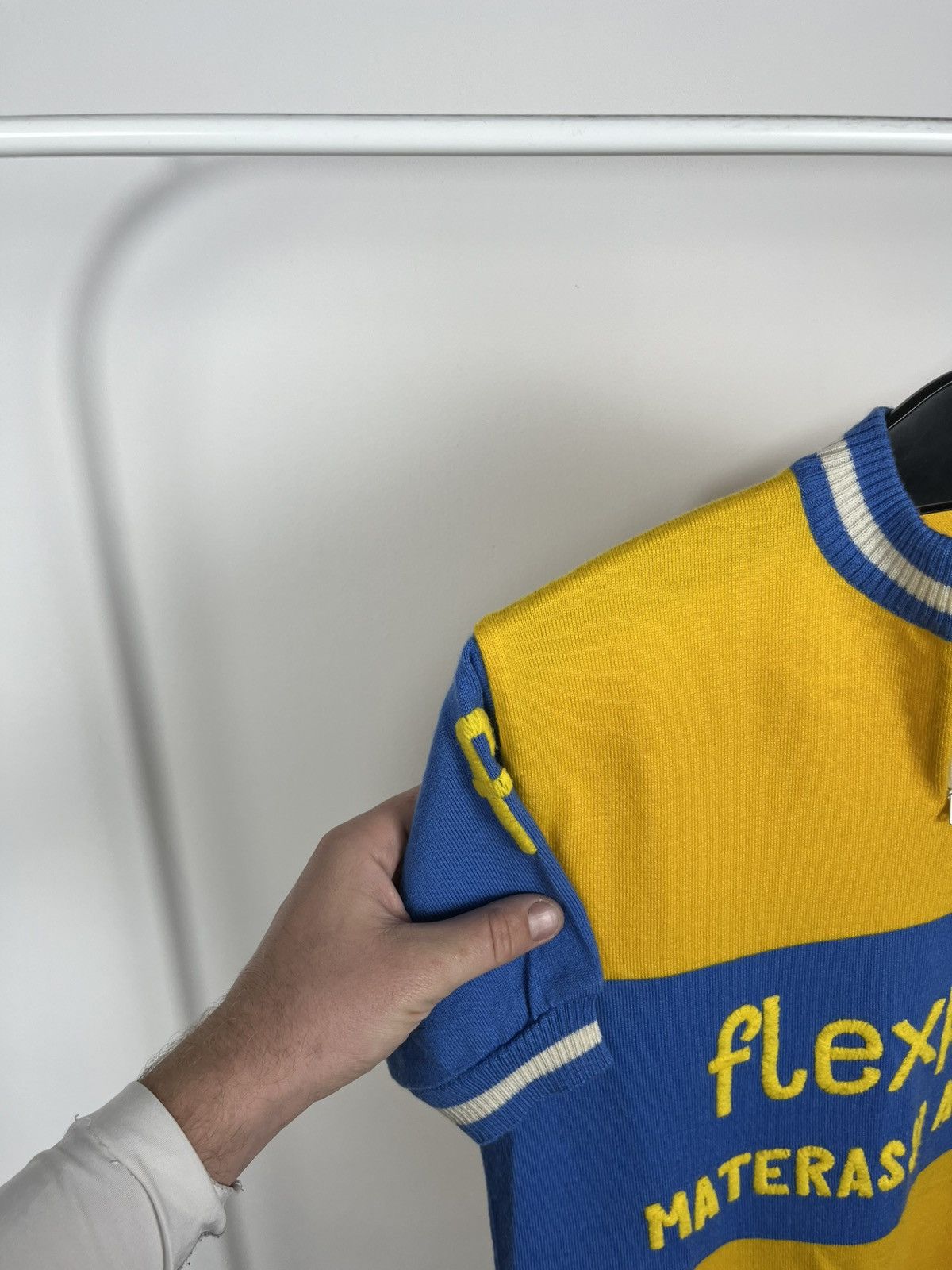 Other Vintage Flexpol Wool Cycling Jersey Yellow Blue Zip Size 48 Size US M / EU 48-50 / 2 - 7 Thumbnail