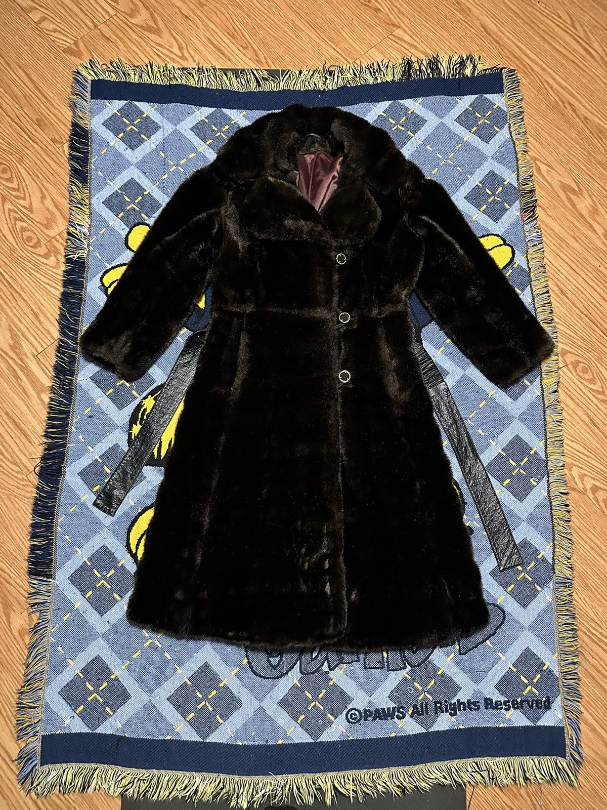 Vintage Tissavel France Faux Fur Brown Long Coat