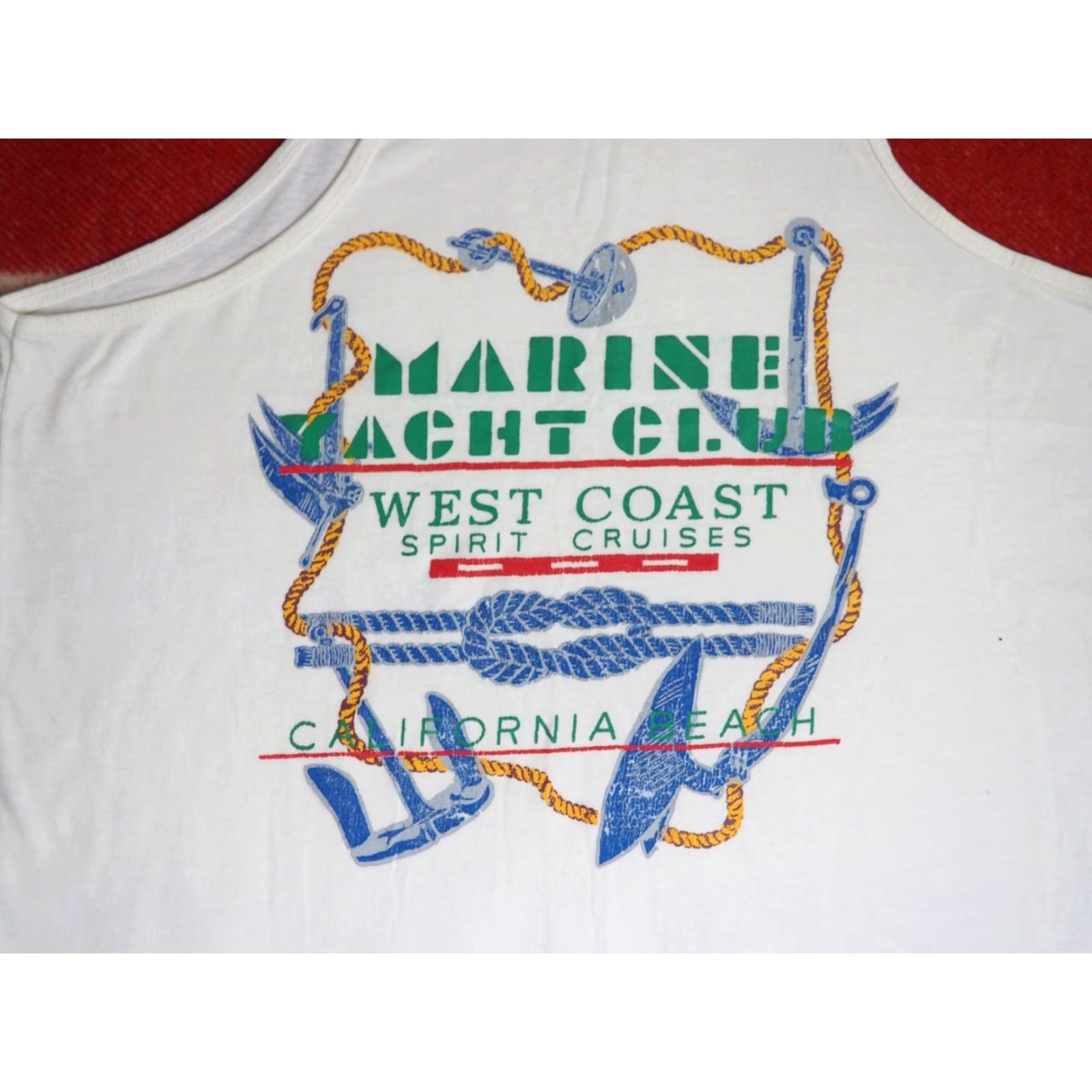 Vintage VINTAGE California Yacht Club Cruise Beach White Tank Top Tee T-Shirt Mens L Size US L / EU 52-54 / 3 - 3 Thumbnail