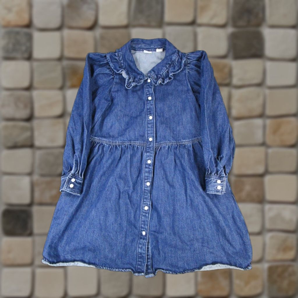 Levi's VINTAGE Levi's Dress Womens Small Blue Cotton Denim Blouson Size S / US 4 / IT 40 - 1 Thumbnail