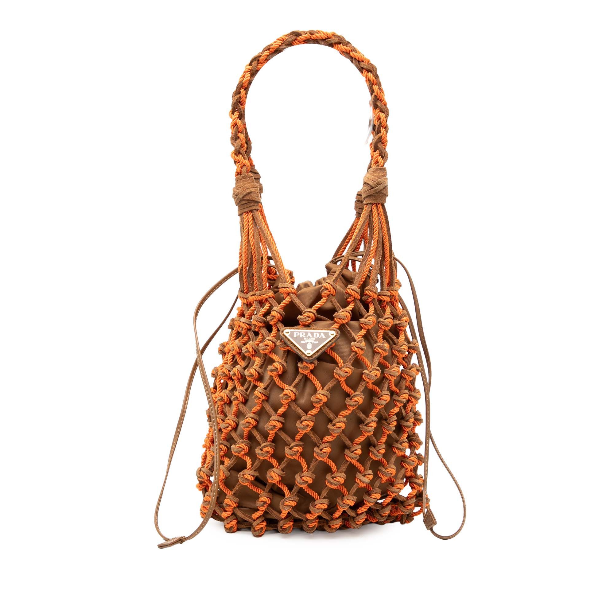 Prada Prada Small Suede Macrame Noue Shoulder Bag Size ONE SIZE - 1 Thumbnail