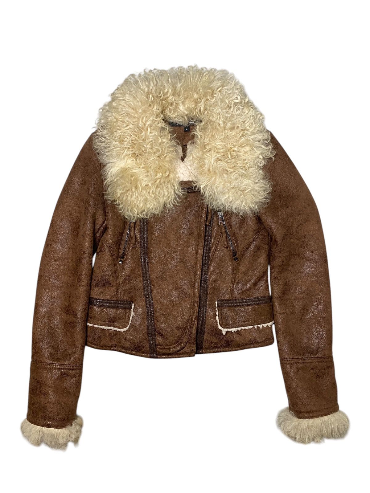 2000's GGPX Fur Raccoon Asymetric Zip Jacket