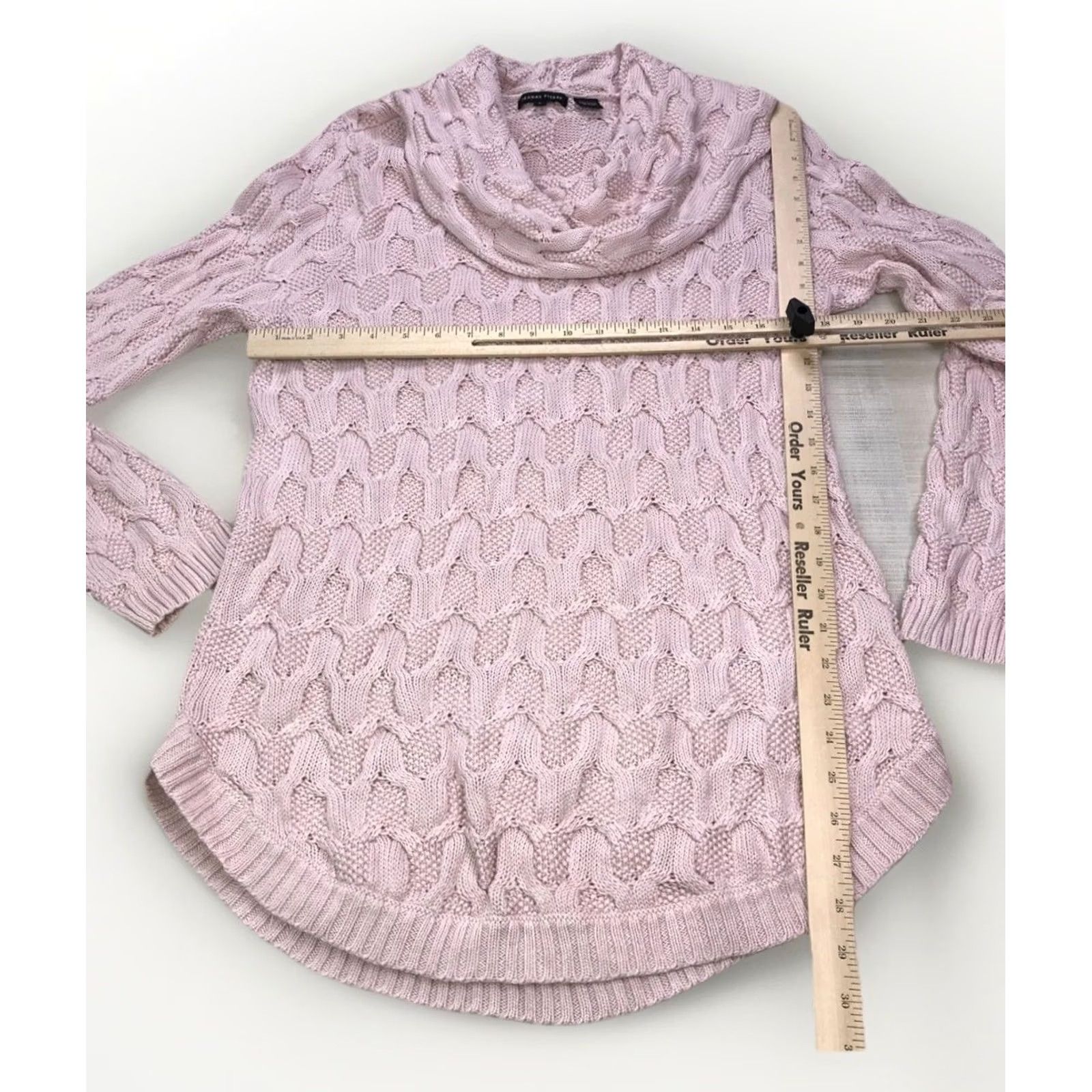 Pinko VINTAGE Jeanne Pierre Pink Knit Tunic Sweater Cowl Crochet 90s 100% Cotton Size L Womens Size L / US 10 / IT 46 - 4 Thumbnail
