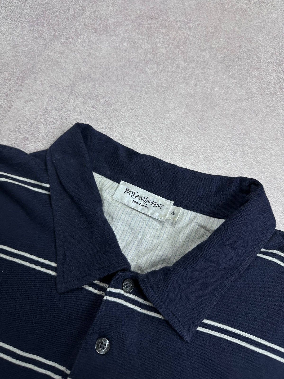 Yves Saint Laurent Vintage YSL Yves Saint Laurent Striped Polo Shirt XXL Size US XXL / EU 58 / 5 - 3 Thumbnail