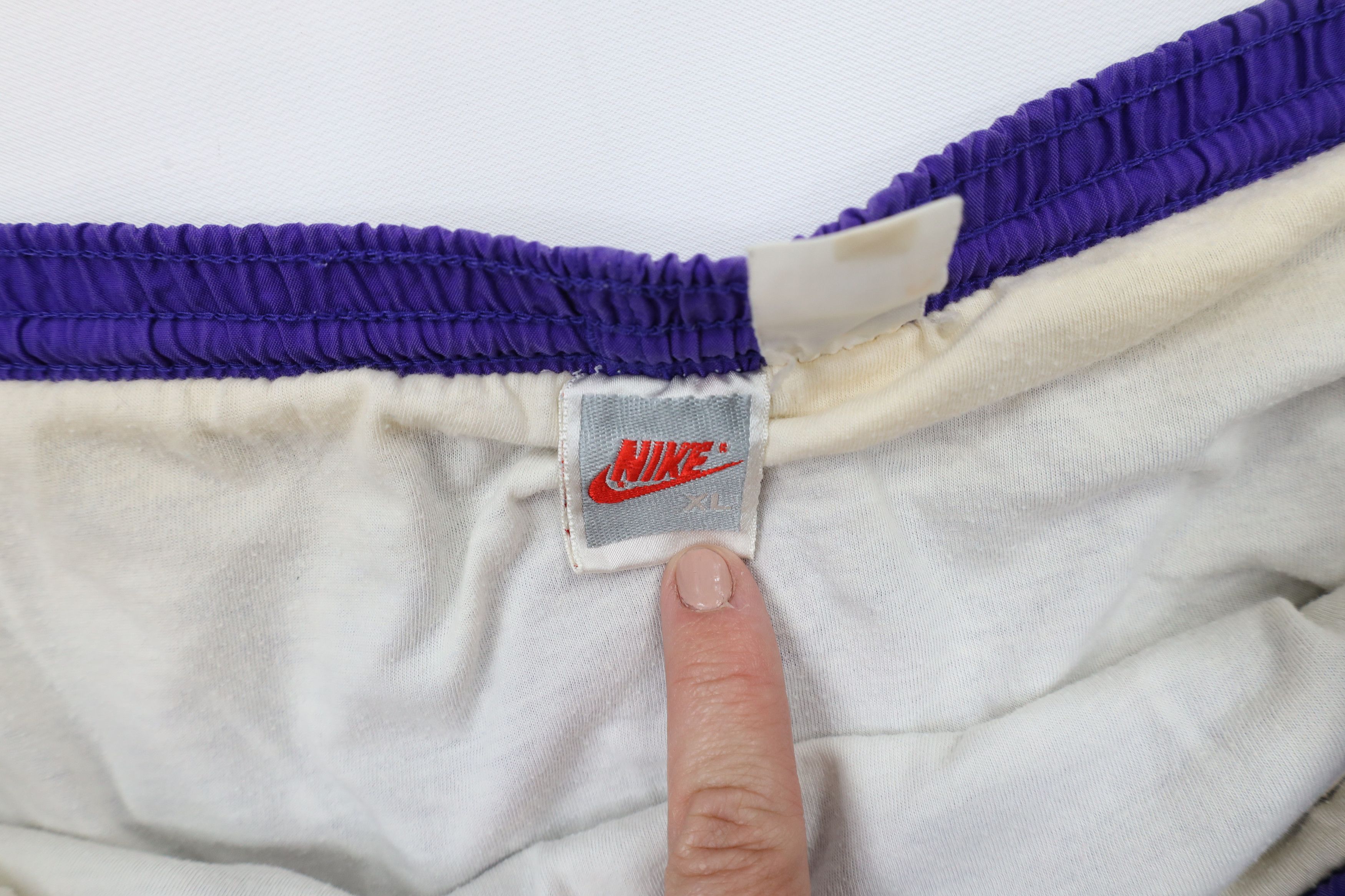 Nike × Vintage Vintage 90s Nike Lined Running Jogging Short Shorts Purple Size US 36 / EU 52 - 8 Thumbnail