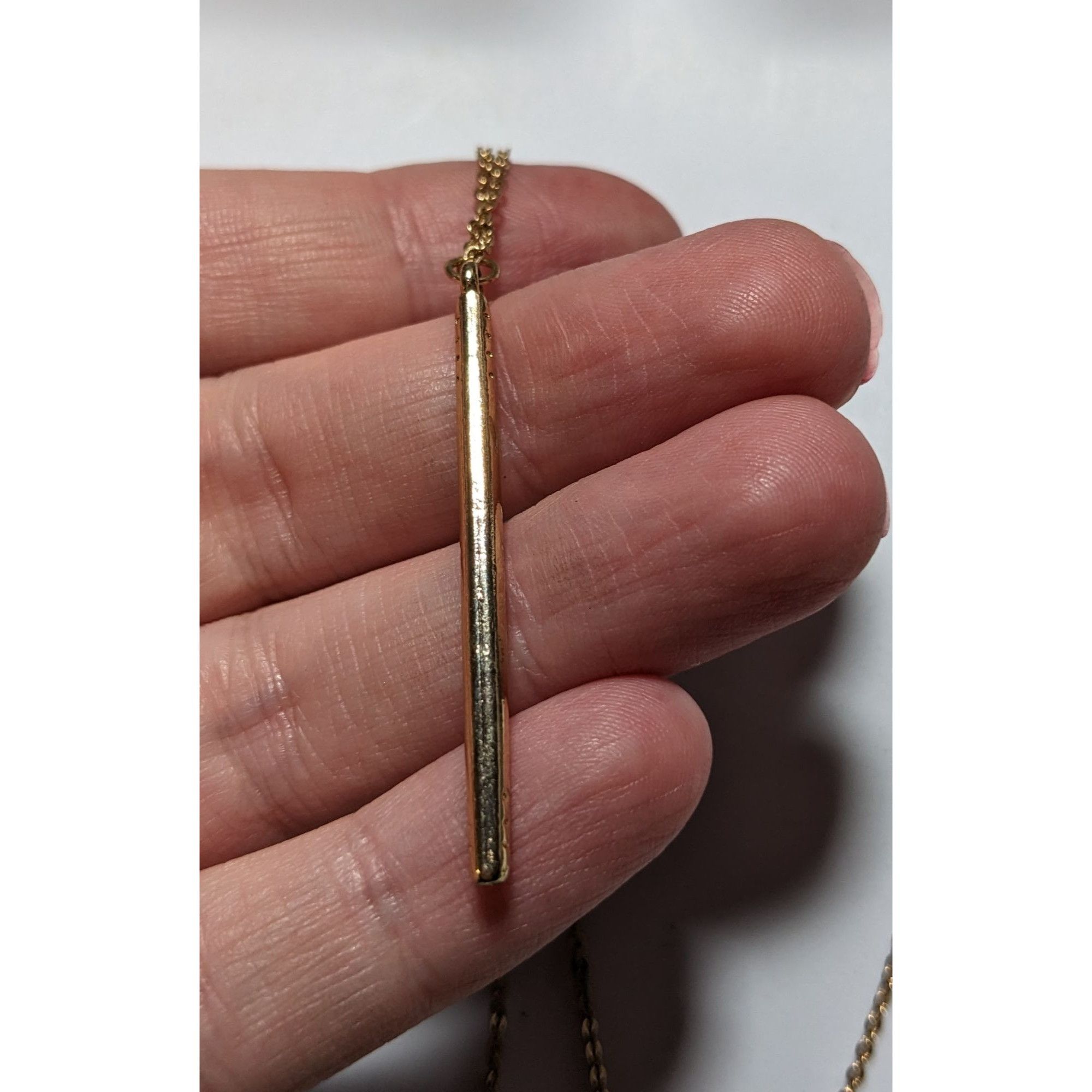 Other Minimalist Golden Etched Pillar Necklace Size ONE SIZE - 8 Thumbnail