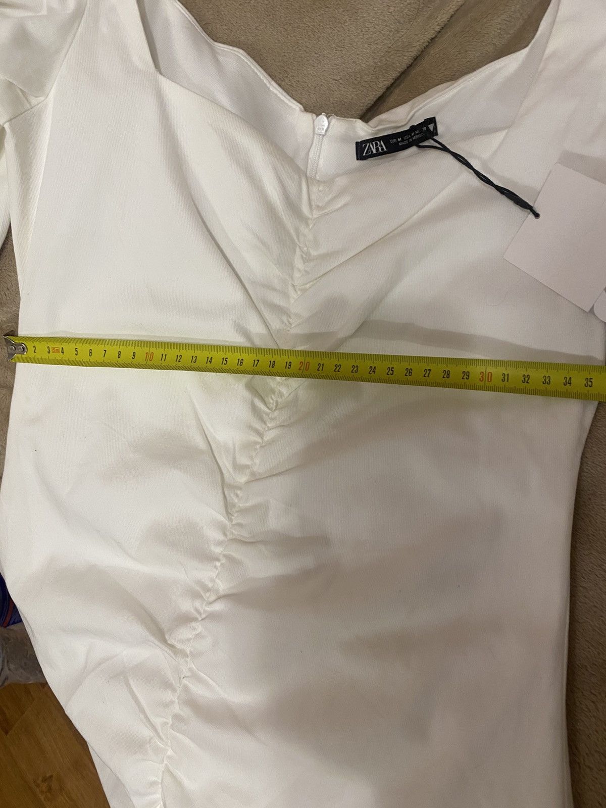 Zara ZARA White Mini Dress Puff Sleeve New Size M / US 6-8 / IT 42-44 - 13 Thumbnail