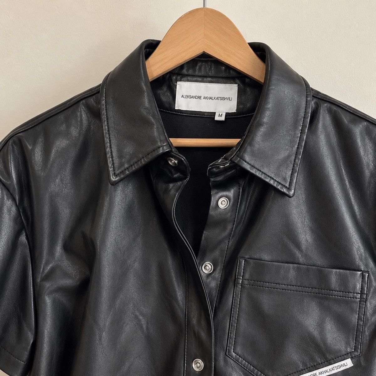 Alexandre Plokhov Aleksandre Akhalkatsishvili Black Vegan Leather Shirt Size US M / EU 48-50 / 2 - 6 Thumbnail